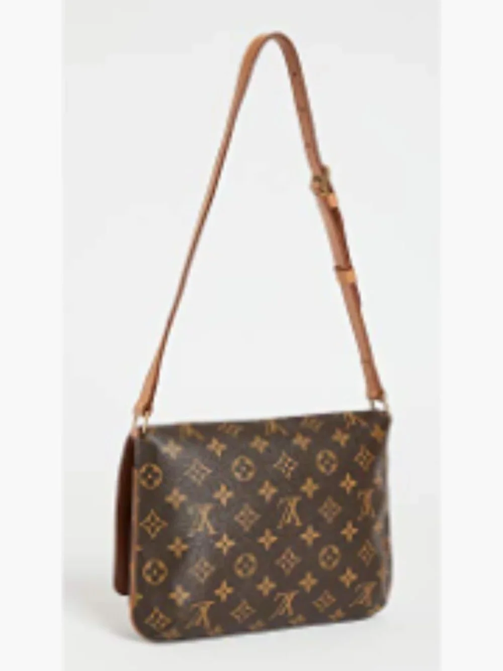 Pre-Loved Monogram Canvas Shoulder Bag with Leather Trim